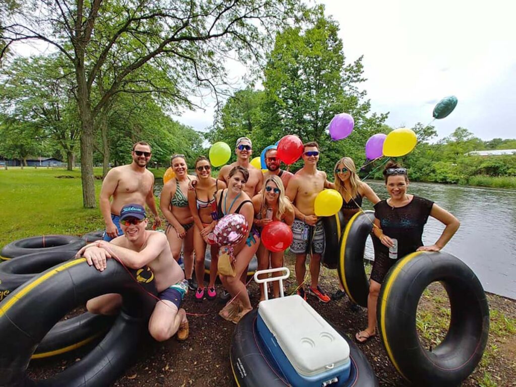 Friends Tubing On The Apple River
