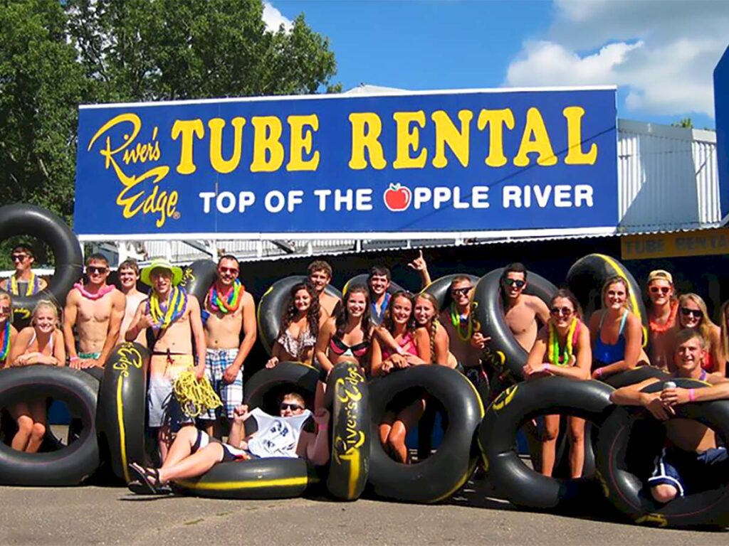 Friends Tubing on the Apple River